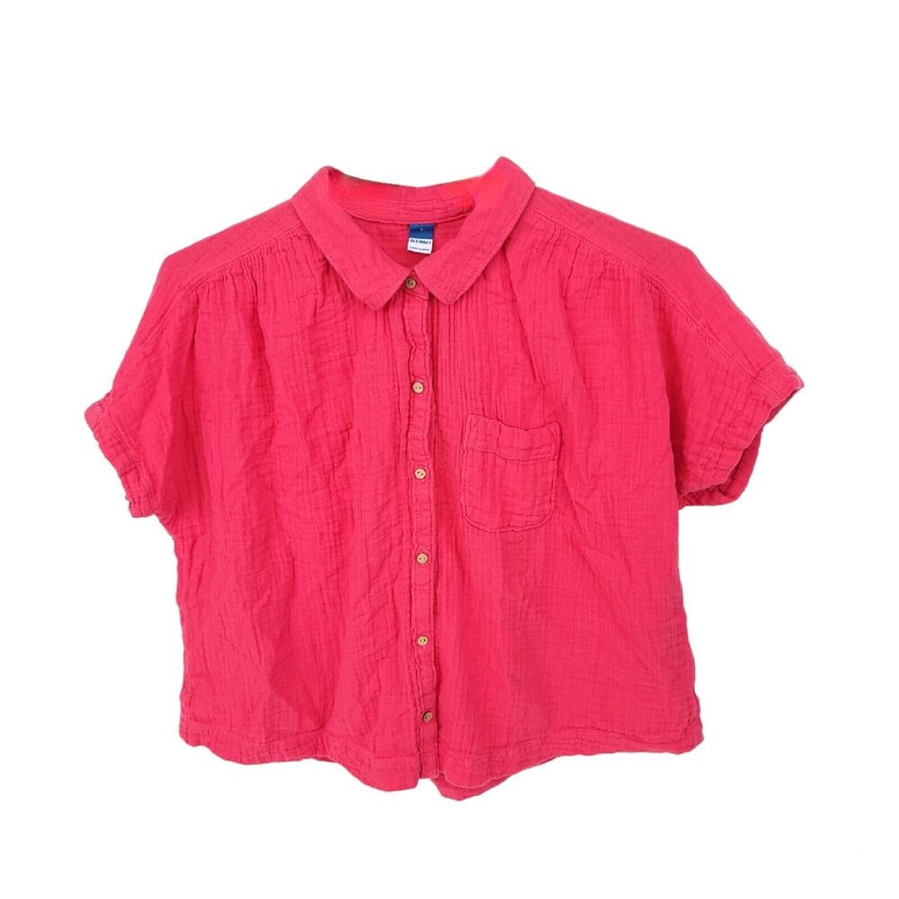 Old Navy 2 Piece Set Womens Small Shirt Shorts Outfit Button Gauze Top Relaxed
